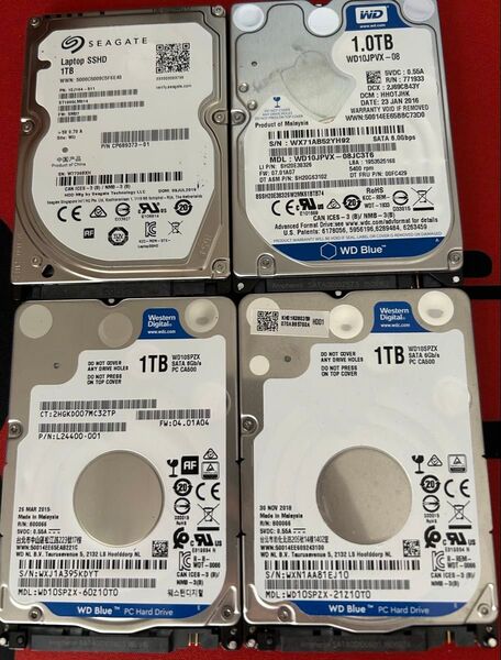 WD HDD ハードディスク Blue SSHD 1000GB 1TB 4枚セット 計4TB