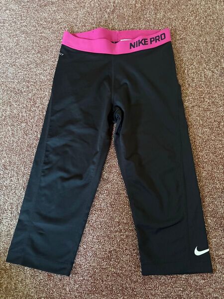 Nike Pro ブラック/ピンク レギンス 160/66A レディースM スパッツ ナイキ NIKE ブラック スポーツ