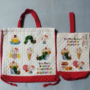 ハローキティはらぺこあおむし 手さげ・上履き入れ2点セット