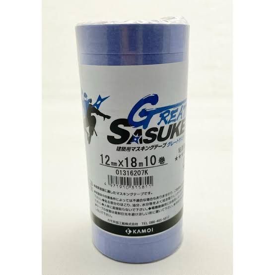 カモイ グレートサスケ 1箱売り 12mm×18M 100巻 建築用マスキングテープ