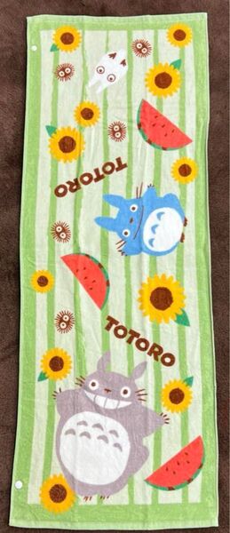 ジブリ となりのトトロ ジュニアバスタオル トトロとスイカ 40×110 スナップボタン付き ポンチョ