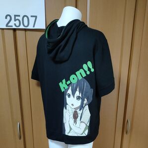 けいおん!! 中野梓・半袖パーカーL ブラック プリント状態も良好です K-on!!