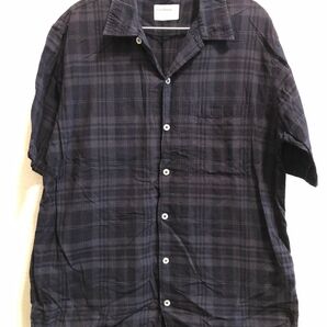 チェックシャツ ネイビー