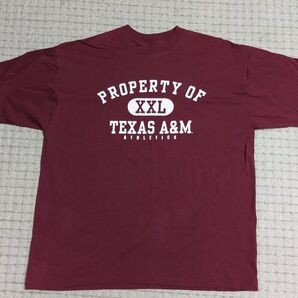 Texas A&M カレッジロゴTシャツ レッド系 古着