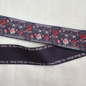 38mm両面プリントポリコットンリボン(バラいちご②)