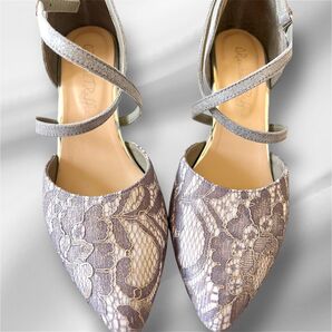 引っ越しSALE開催♪オリエンタルトラフィック クロスストラップヒールパンプス 24.5cm 結婚式