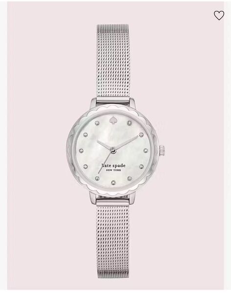 ほぼ未使用/完売品レア kate spade ケイトスペード モーニングサイド スリーハンド ステンレス メッシュ ウォッチ