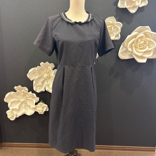 エステユニフォーム 15号 半袖 ひざ丈ワンピース 受付 病院 歯医者 制服