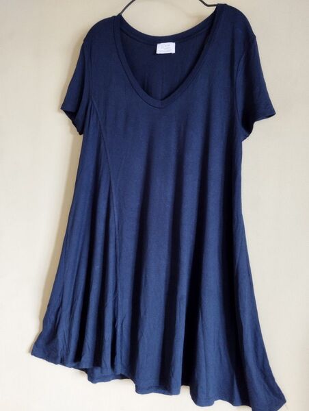 ☆ZARAザラ♪チュニックワンピース♪紺ネイビーカラー♪フレンチスリーブ♪S〜Mサイズ美品!