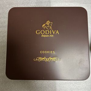 GODIVA クッキー 空き缶 ブラウン