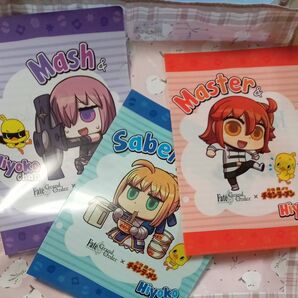 FGO×チキンラーメン クリアファイル3枚セット マシュ セイバー マスター