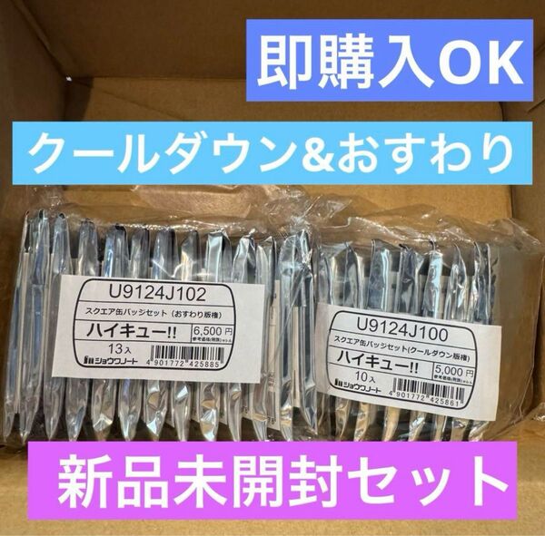 ハイキュー!! スクエア缶バッジ クールダウン おすわり 2種コンプリートセット