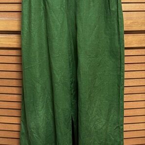 ZARA woman リネン100% ワイド パンツ XS カーキ モスグリーン