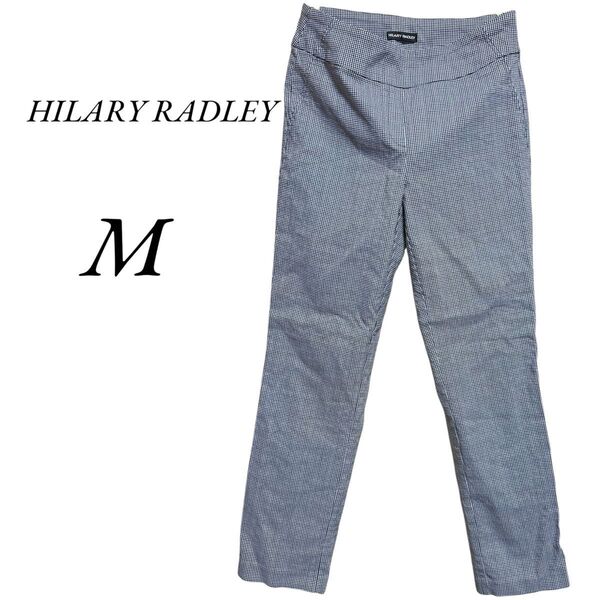 美脚シルエット HILARY RADLEY 千鳥格子パンツ Mサイズ チェック柄 ボトムス スラックスパンツ テーパードパンツ