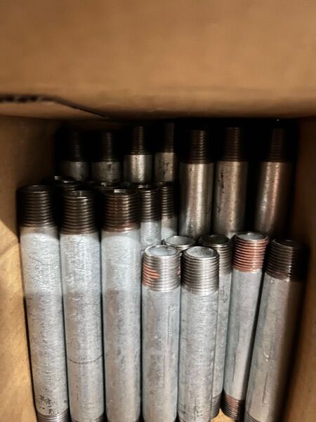 白 長ニップル3/8x150 10個 3/8x125 10個 3/8x100 6個
