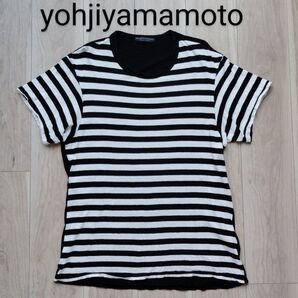 ★訳あり特価 レーヨン×コットンボーダーTシャツ yohjiyamamoto