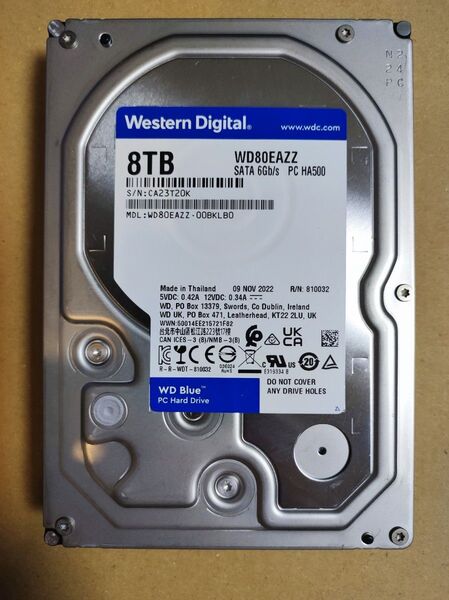 Western Digital WD80EAZZ 8TB 3.5インチ SATA HDD ②