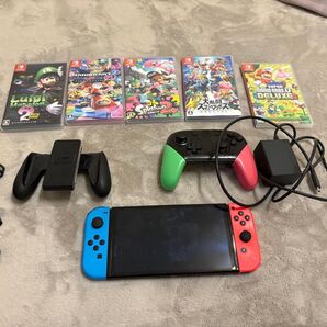 SwitchEL版カセット5個コントローラー付き、箱、付属品全部あり Nintendo Switch