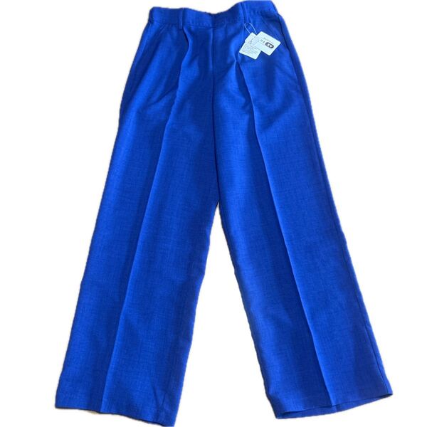 新品 未使用 ブルー パンツ タグ付き 青 スラックス ワイドパンツ スクロール Lサイズ