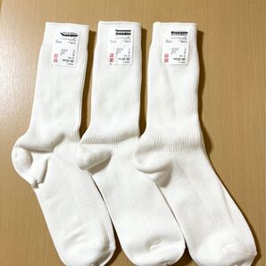 【ユニクロ】白ハイソックス スクールソックス 25〜27センチ メンズ レディース 中高生 無地 3足セット