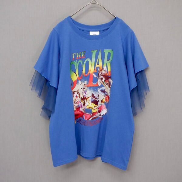 ネコxロック柄切替Tシャツ