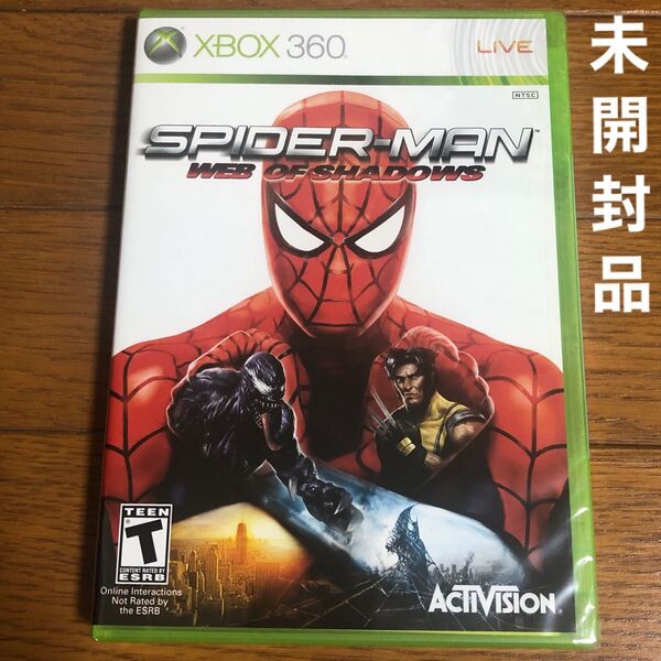 新品 未開封 美品 XBOX360 Spider Man Web of Shadows 北米版 海外版 スパイダーマン ウェブ