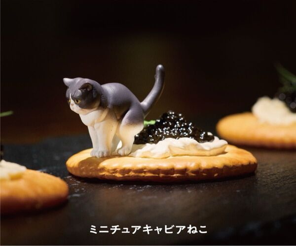 ガチャ ミニチュアねこ(ミニチュアキャビアねこ)&フエキラムネ ミニチュアおもちゃ