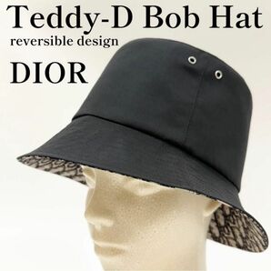 クリスチャン ディオール バケットハット ハット DIOR ボブハット リバーシブル オブリーク コットン ブラック レディース