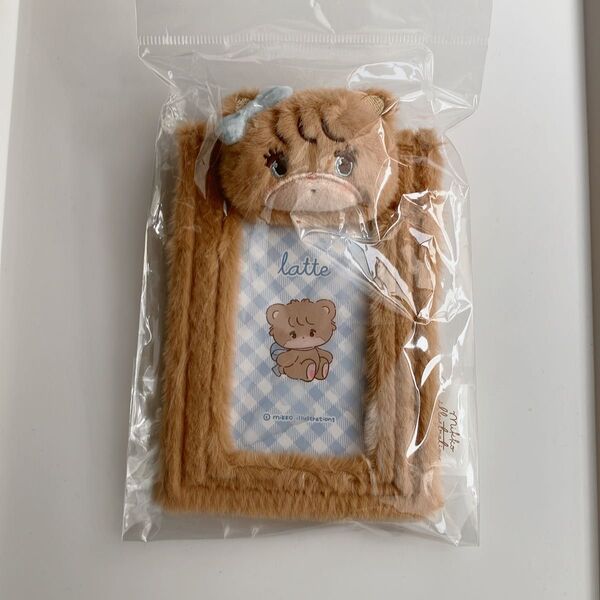 mikko popup ぬいぐるみ付きカードケース ラテ