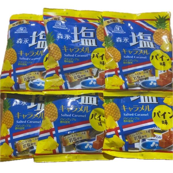 森永製菓 塩キャラメル パイン味 袋 69g 6袋セット