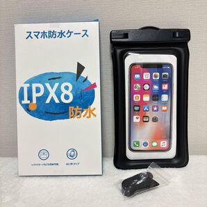 防水ケース スマホ 携帯 iPhone 浮く 黒 ブラック 海 プール 夏休み