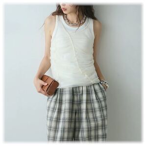 ★新品 シャーリングシアータンクxリブタンクSET/アイボリー esica