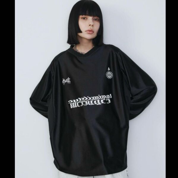 AIVER アイバー 長袖Tシャツ ロンT サッカーシャツ ブラック M
