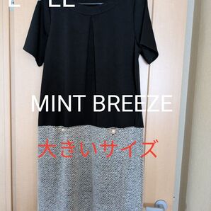【MINT BREEZE】ドッキングワンピース L〜LL 大きいサイズ ブラック