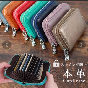 財布 カード入れ カードケース コインケース 収納 ミドルウォレット ミニ財布 スキミング防止 本革 じゃばら ブラック 001