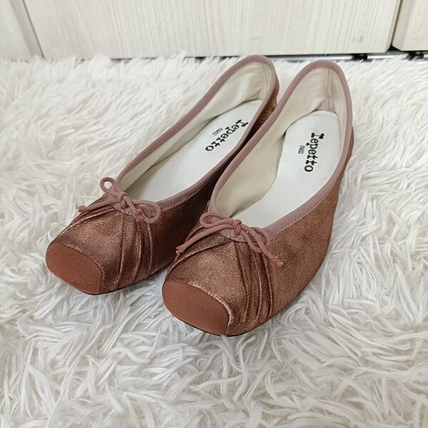 repetto レペット バレエシューズ フラットシューズ サイズ37.5 23.5cm相当 ピンクゴールド