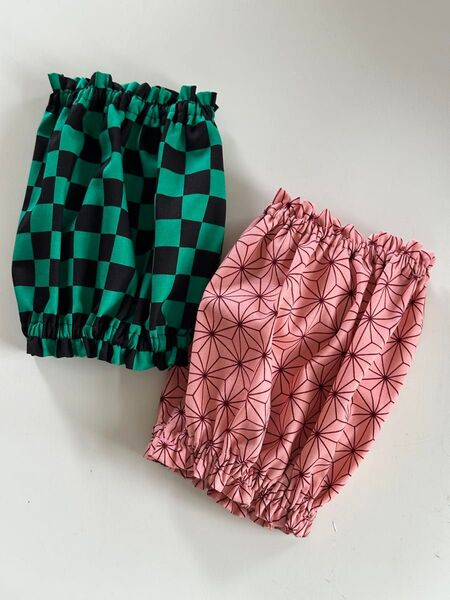 SALE!犬用スヌード★和柄 麻の葉と格子 Sサイズ 2柄セット ハンドメイド