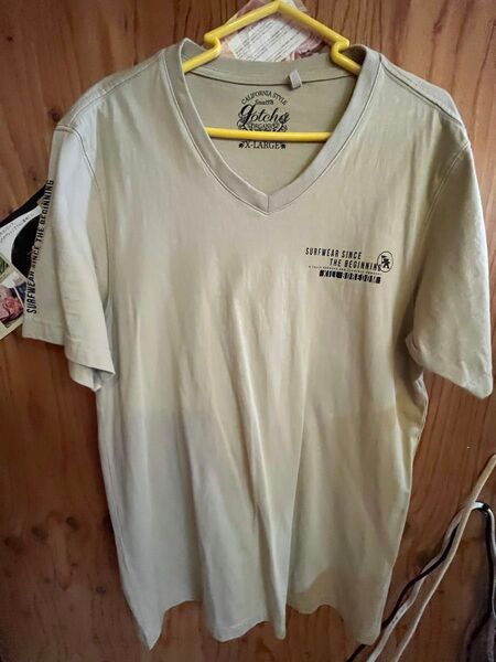 薄緑系 Vネック Tシャツ サーフウェア ガッチャ XL 半袖
