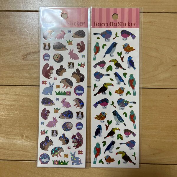 ラコルタ ステッカー 鳥/森の動物 カラフルバード ホログラム シール キラキラ Raccolta
