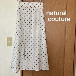 レディース naturalcouture ナチュラルクチュール スカート ロングスカート ドット柄 リネン