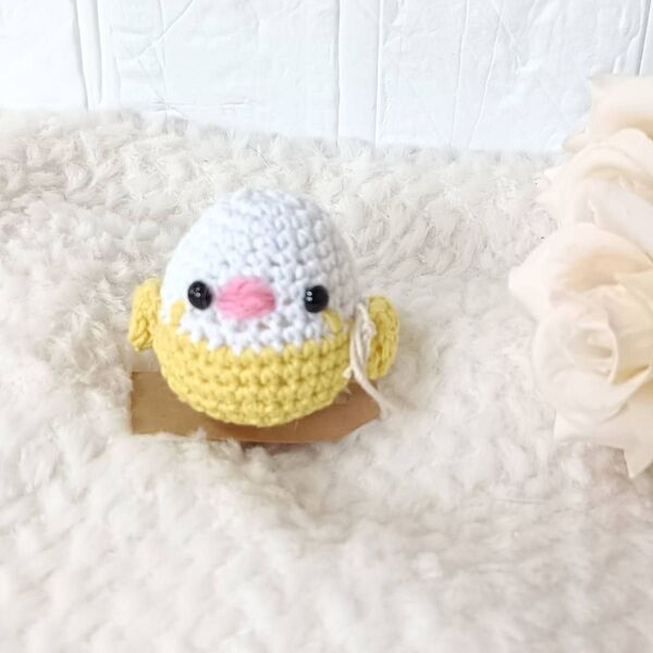 ハンドメイド あみぐるみ かぎ針編み ストラップ インコ