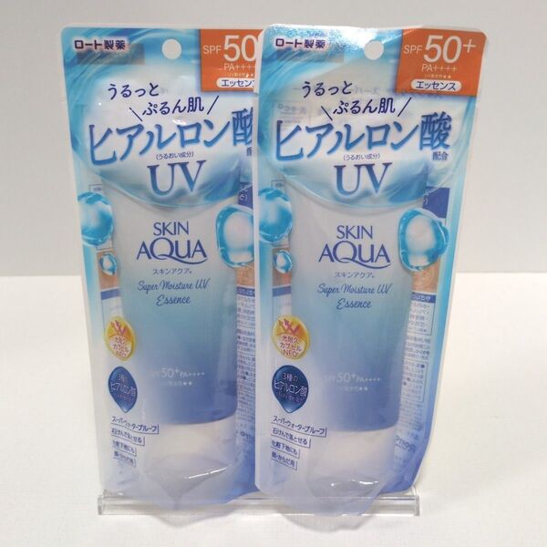 ロート製薬 SKIN AQUA スーパーモイスチャーUVエッセンス 日焼け止め 2個セット