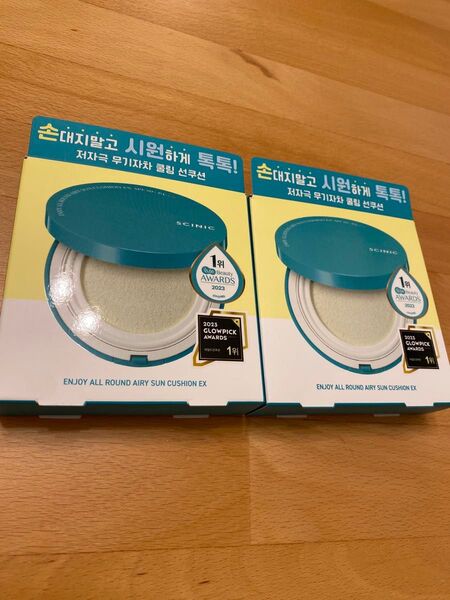 《 新品 》SCINIC エンジョイオールラウンドエアリーサンクッション 日焼け止め EX 25g SPF 50+《 2個 》