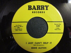 Eddie Alston ： I Just Can't Help It 7'' / 45s ★ 60's R&B ロッキンブルース / リプロ ☆ c/w Gonna Get Me A Watchdog // シングル盤