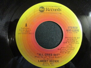 Lamont Dozier ： All Cried Out 7'' / 45s ★ Soul ☆ c/w Rose // 落札5点で送料無料