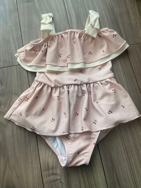 アプレ レ クール さくらんぼ フリル ピンク 100cm 女の子 スイムウェア ワンピース水着