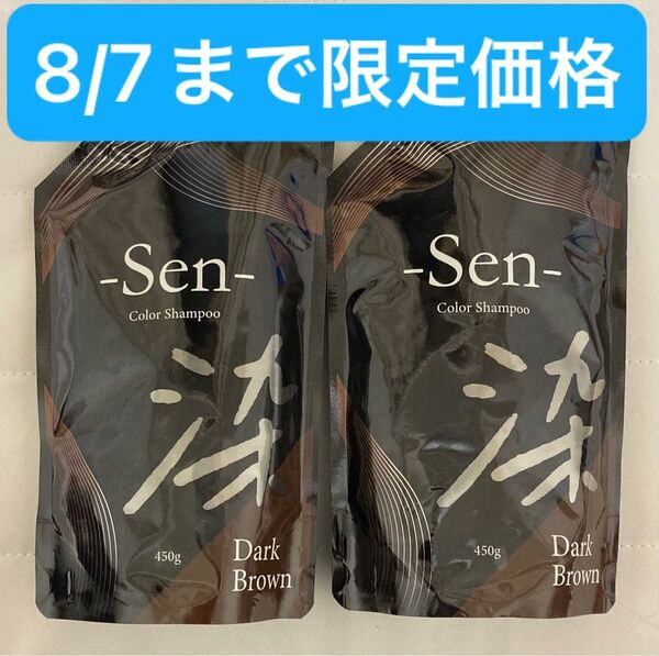 ピコモンテSen染 カラーシャンプー ダークブラウン 450g x 2パック ①