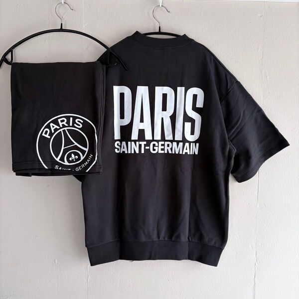 新品 パリサンジェルマンロゴ セットアップ PSG 墨黒 L