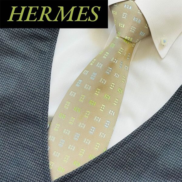 HERMES ネクタイ シルク100% ハイブランド おしゃれ ビジネス 人気 ブランドネクタイ スーツ シルク