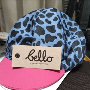 美品 bello キャップ ホットケーキ 水色(スミレ色っぽい) ピンク コットン 欧州製